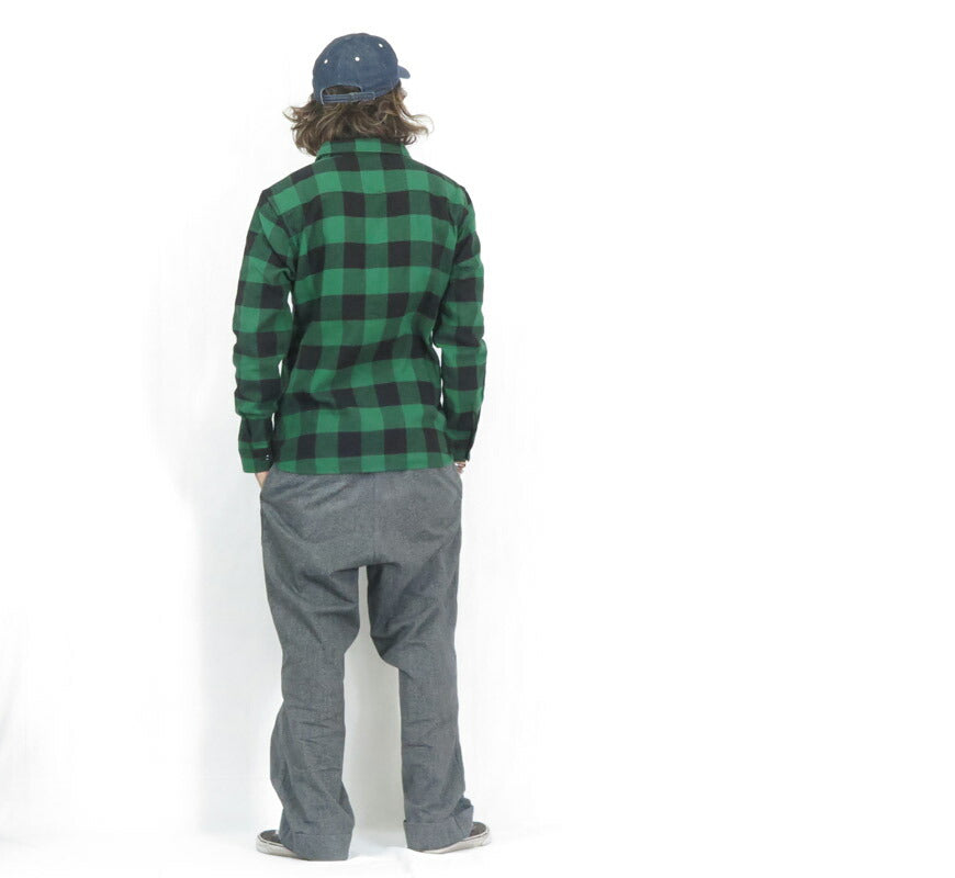 フラットヘッド THE FLAT HEAD 長袖 ブロック チェック フランネル シャツ FN-SNR-101L