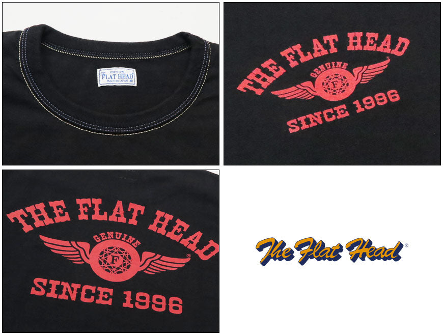 フラットヘッド THE FLAT HEAD Kurzarm T-Shirt Print FLYING WHEEL THC-Serie FN-THC-202