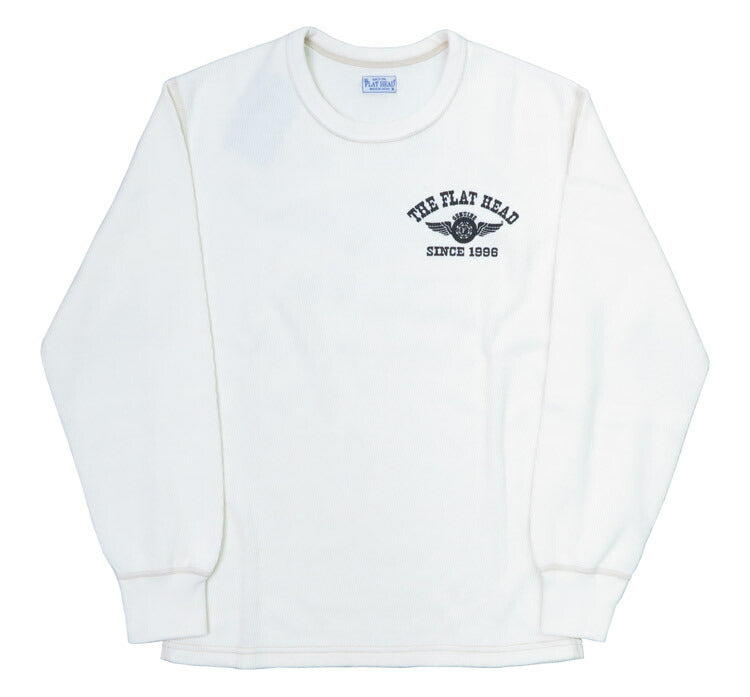 フラットヘッド THE FLAT HEAD 長袖 プリント Tシャツ ロゴ サーマル フライングホイール FN-THL-203