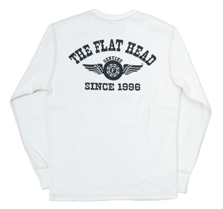 フラットヘッド THE FLAT HEAD 長袖 プリント Tシャツ ロゴ サーマル フライングホイール FN-THL-203