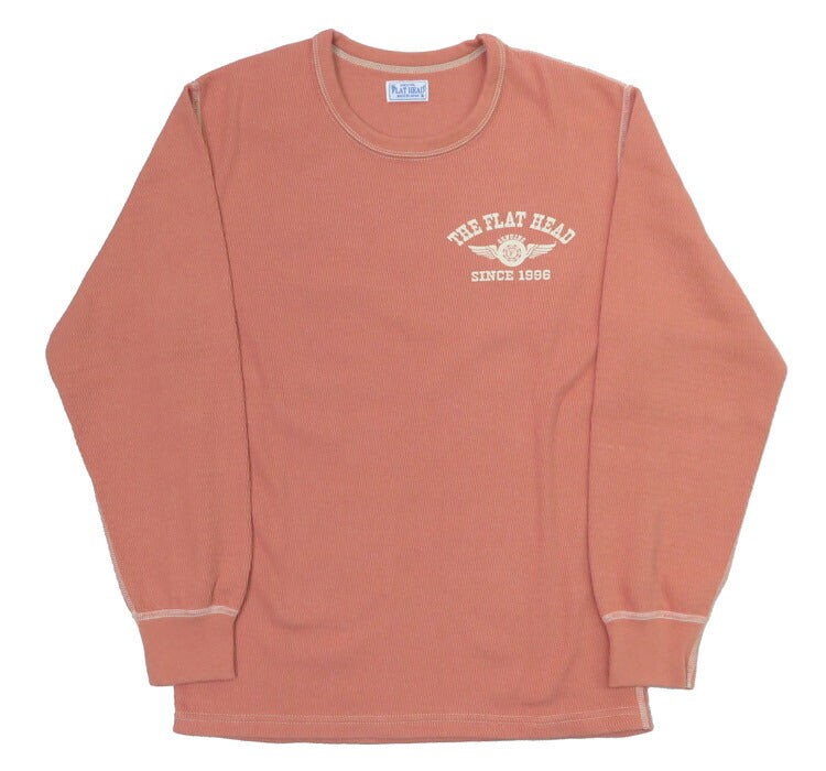 フラットヘッド THE FLAT HEAD 長袖 プリント Tシャツ ロゴ サーマル フライングホイール FN-THL-203