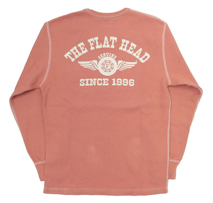 フラットヘッド THE FLAT HEAD 長袖 プリント Tシャツ ロゴ サーマル フライングホイール FN-THL-203