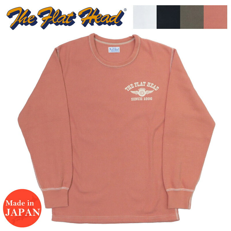 フラットヘッド THE FLAT HEAD 長袖 プリント Tシャツ ロゴ サーマル フライングホイール FN-THL-203
