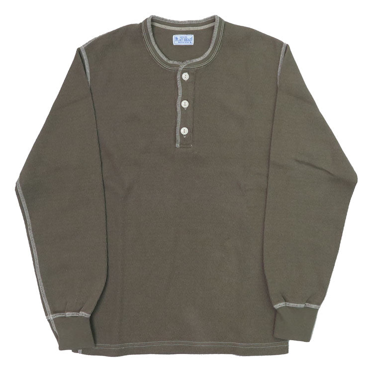 フラットヘッド THE FLAT HEAD 長袖 無地 Tシャツ サーマル ヘンリーネック FN-THLH-004