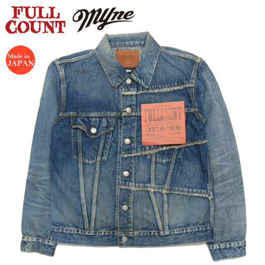 FULLCOUNT × MYne 풀카운트 × 마인 리메이크 데님 재킷 Switching Denim Jacket "More Than Real" #G08FC101 13.7oz 짐바브웨 코튼
