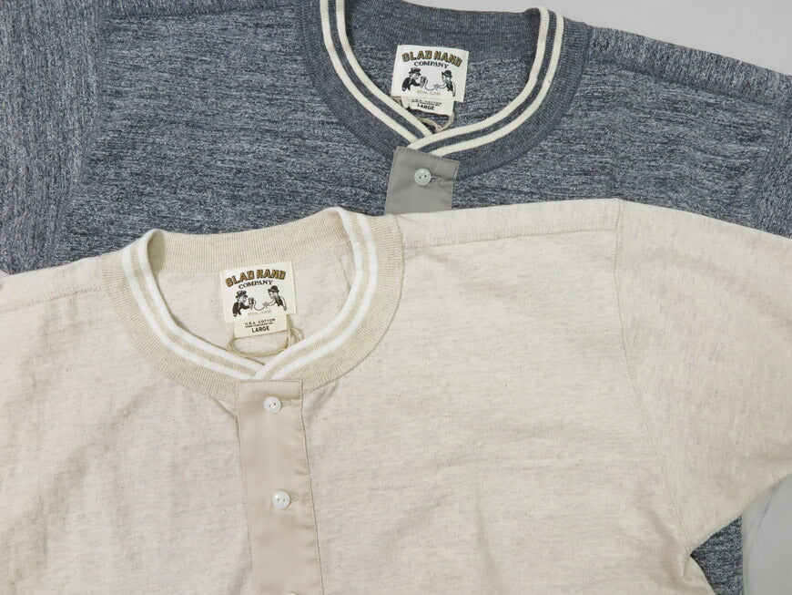GLAD HAND グラッドハンド 半袖 Tシャツ ヘンリーネック U.S.Aコットン Royal Classシリーズ GH-R-03