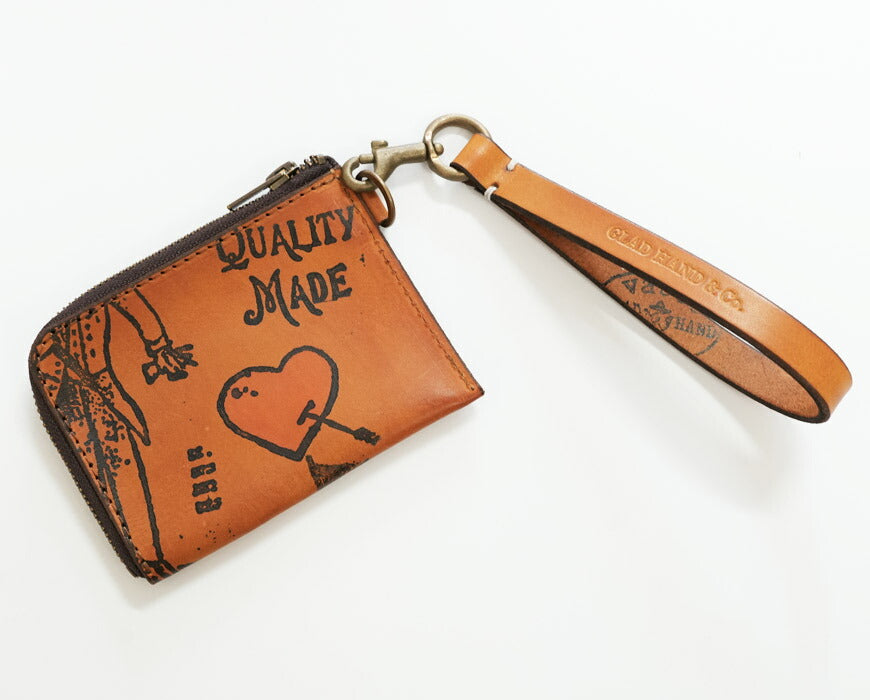 VASCO × GLAD HAND วาสโก้ แกรดแฮนด์ กระเป๋าใส่เหรียญหนัง เพ้นท์มือ "GLAD POSTALS" GHVS-CC-GP