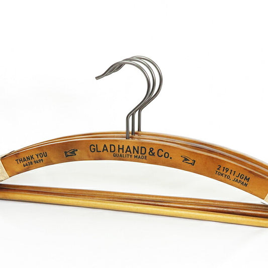 GLAD HAND JEWERLY bộ 3 móc treo bằng gỗ nguyên bản ADVERTISING WOODEN HANGER