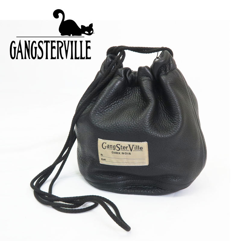 GANGSTERVILLE ギャングスタービル กระเป๋าผ้าหนังวัว LEATHER EFFECT BAG "DARK NOIR" GLAD HAND グラッドハンド GSV-24-AW-G05