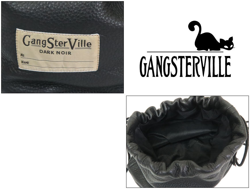 GANGSTERVILLE ギャングスタービル กระเป๋าผ้าหนังวัว LEATHER EFFECT BAG "DARK NOIR" GLAD HAND グラッドハンド GSV-24-AW-G05