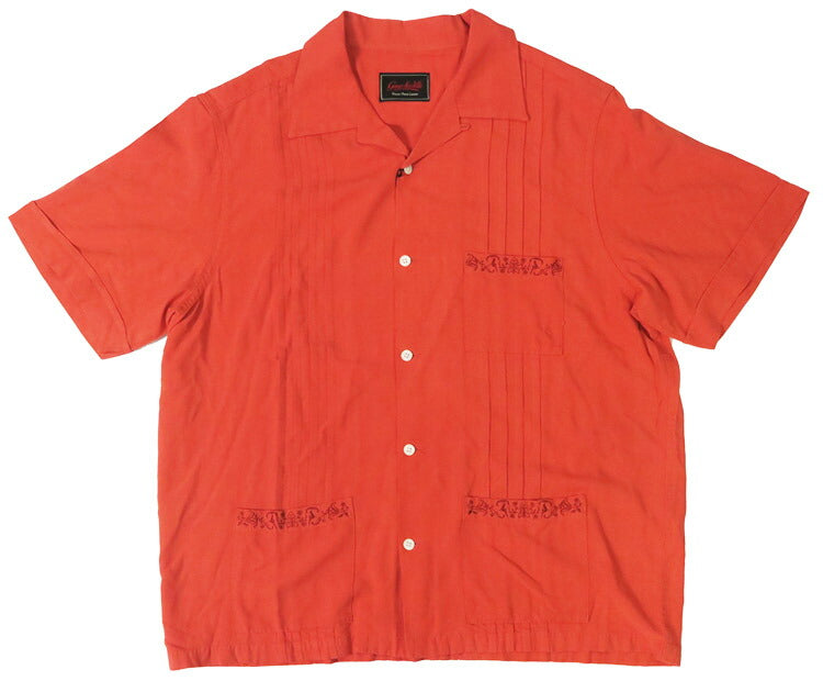 GANGSTERVILLE ギャングスタービル Camisa guayabera de rayón de manga corta Camisa cubana RIPTIDE CLUB - S/S GUAYABERA SHIRTS GLAD HAND グラッドハンド GSV5114