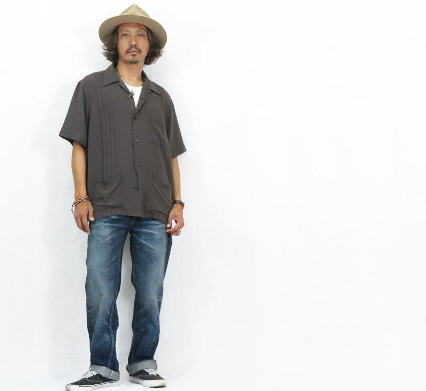 GANGSTERVILLE ギャングスタービル Camisa guayabera de rayón de manga corta Camisa cubana RIPTIDE CLUB - S/S GUAYABERA SHIRTS GLAD HAND グラッドハンド GSV5114