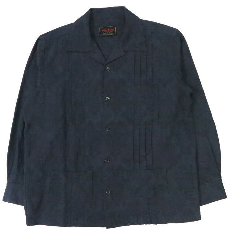GANGSTERVILLE ギャングスタービル Camisa cubana de manga larga de algodón y lino jacquard RIPTIDE CLUB Guayabera GSV5307 GLAD HAND グラッドハンド