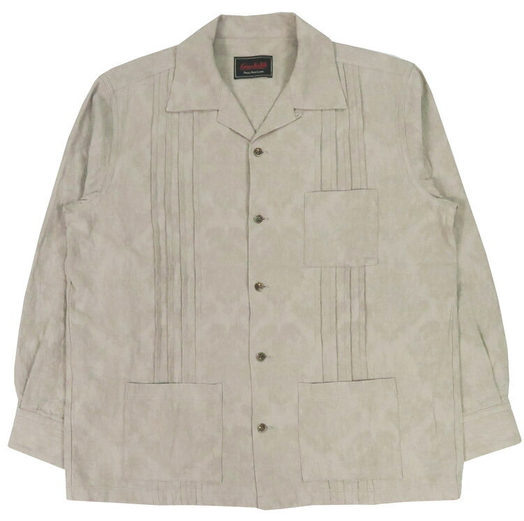 GANGSTERVILLE ギャングスタービル Camisa cubana de manga larga de algodón y lino jacquard RIPTIDE CLUB Guayabera GSV5307 GLAD HAND グラッドハンド