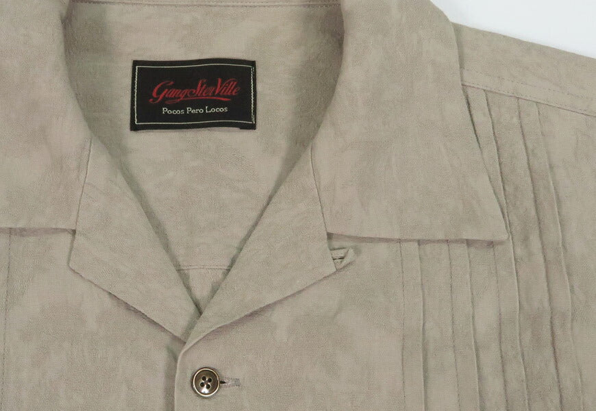 GANGSTERVILLE ギャングスタービル Camisa cubana de manga larga de algodón y lino jacquard RIPTIDE CLUB Guayabera GSV5307 GLAD HAND グラッドハンド