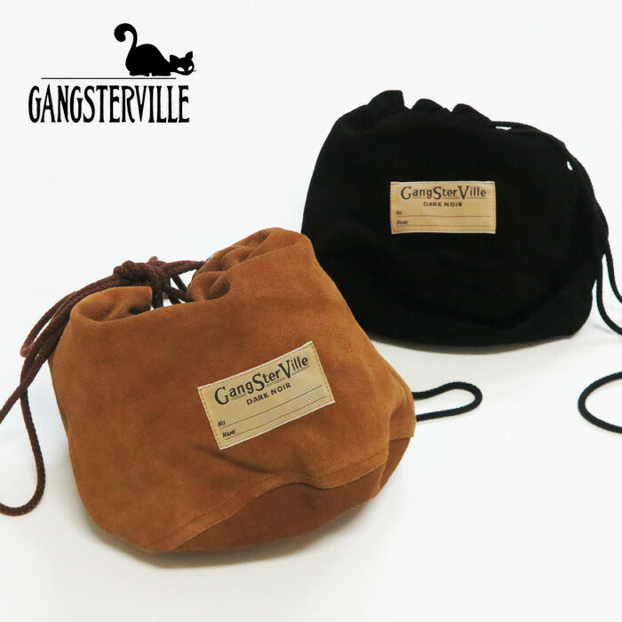 GANGSTERVILLE ギャングスタービル Wildleder Beuteltasche LEATHER EFFECT BAG "DARK NOIR" SUEDE GLAD HAND グラッドハンド GSV53G05