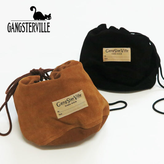 GANGSTERVILLE ギャングスタービル スエードレザー 巾着 バッグ LEATHER EFFECT BAG "DARK NOIR" SUEDE GLAD HAND グラッドハンド GSV53G05