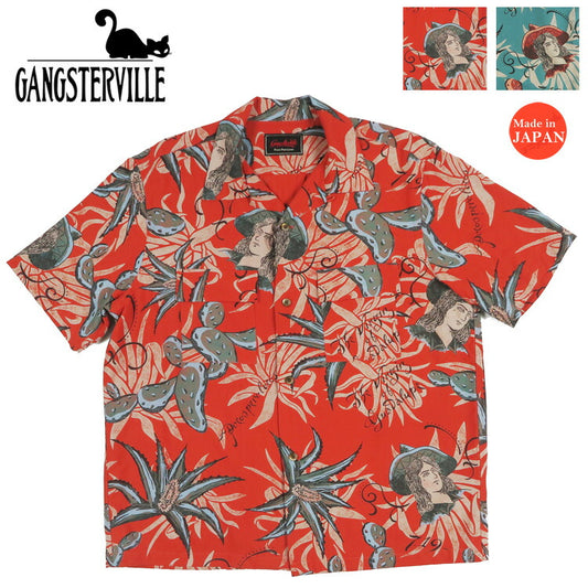 GANGSTERVILLE ギャングスタービル 半袖 レーヨン オープン シャツ VILLA DE LOS GANS GUADALUPE GLAD HAND グラッドハンド GSV6107 【2026年春夏新作】