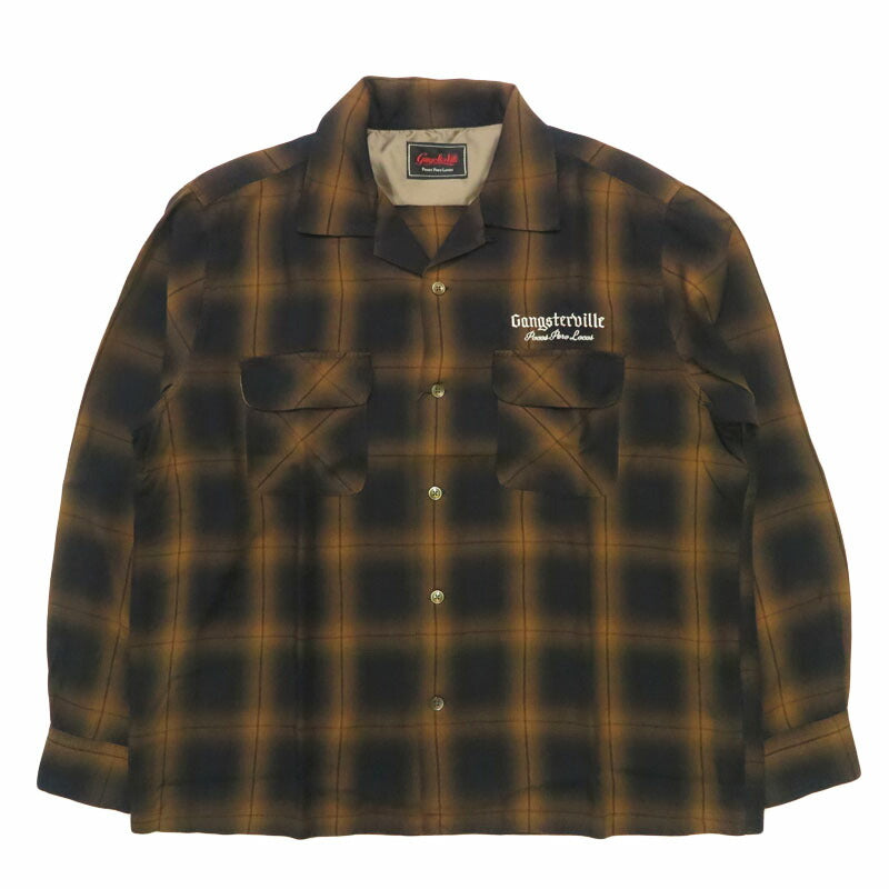 GANGSTERVILLE 갱스터빌 텐셀 체크 오픈카라 셔츠 GLAD HAND 글래드 핸드 LOCOS - L/S SHIRTS GSV6113 【2026년 봄/여름 신작】