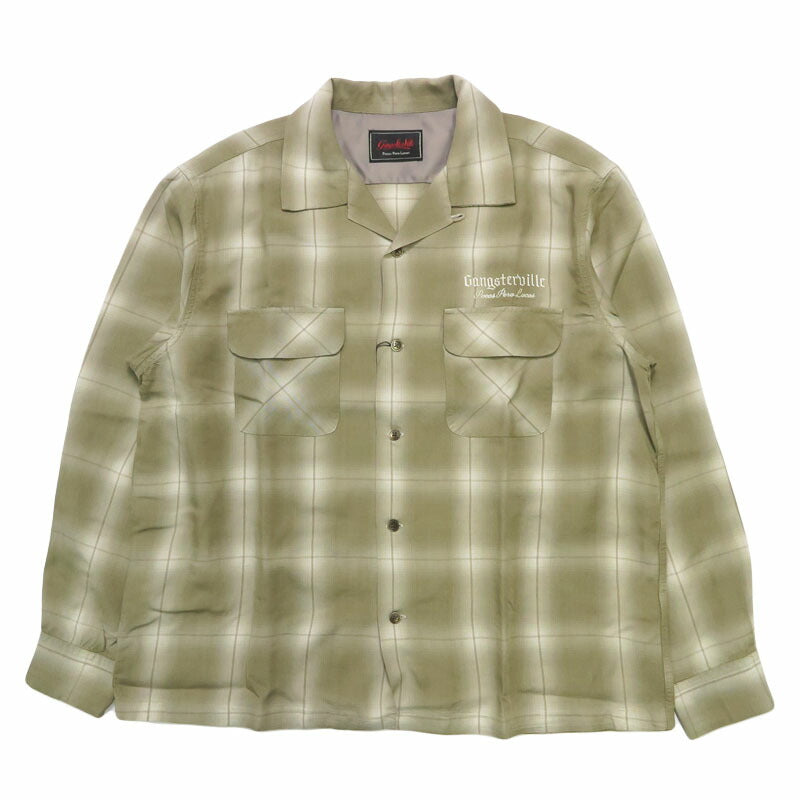 GANGSTERVILLE 갱스터빌 텐셀 체크 오픈카라 셔츠 GLAD HAND 글래드 핸드 LOCOS - L/S SHIRTS GSV6113 【2026년 봄/여름 신작】