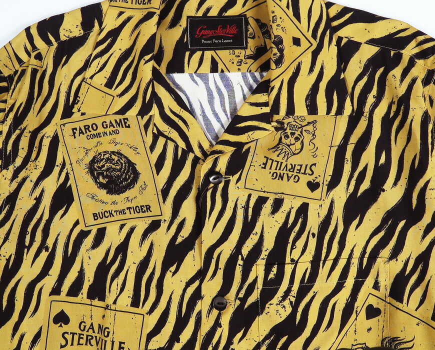 GANGSTERVILLE ギャングスタービル 長袖 レーヨン オープンカラーシャツ TIGER ALLEY 虎柄 GLAD HAND グラッドハンド GSV6309 【2026年秋冬新作】