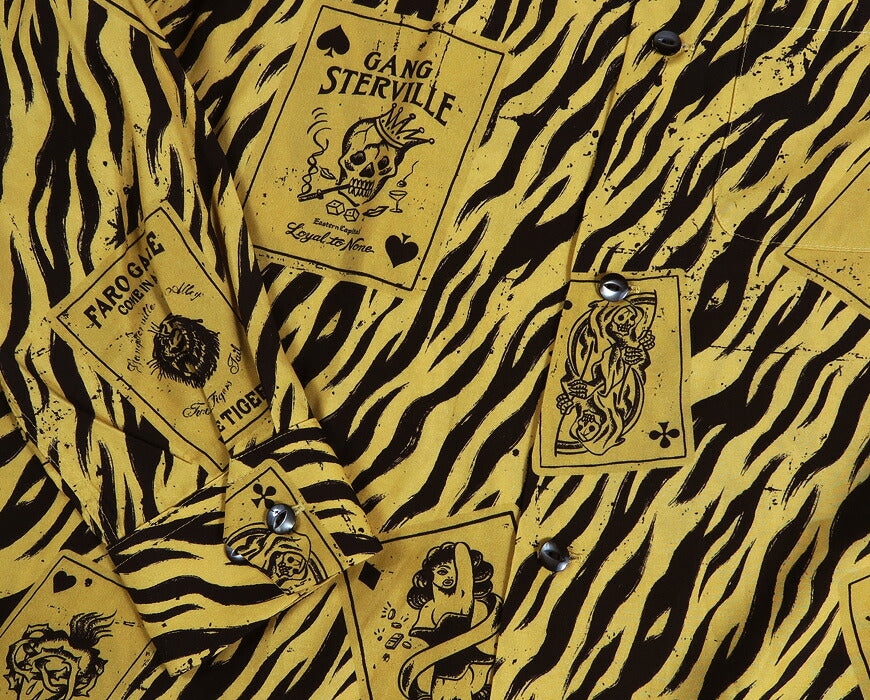 GANGSTERVILLE ギャングスタービル 長袖 レーヨン オープンカラーシャツ TIGER ALLEY 虎柄 GLAD HAND グラッドハンド GSV6309 【2026年秋冬新作】