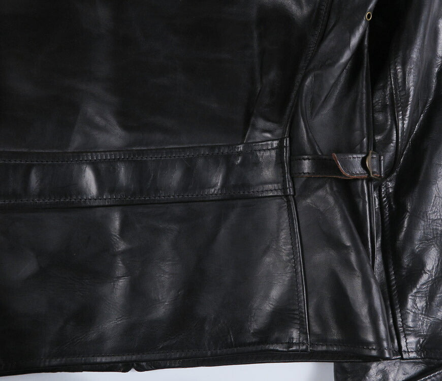 【即納在庫】エアロレザー AERO LEATHER ライダースジャケット HALFBELT STF ハーフベルト スーパータイトフィット ホーウィン社 フロントクォーターホースハイド 馬革 ブラック 34