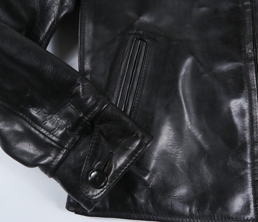 【即納在庫】エアロレザー AERO LEATHER ライダースジャケット HALFBELT STF ハーフベルト スーパータイトフィット ホーウィン社 フロントクォーターホースハイド 馬革 ブラック 34
