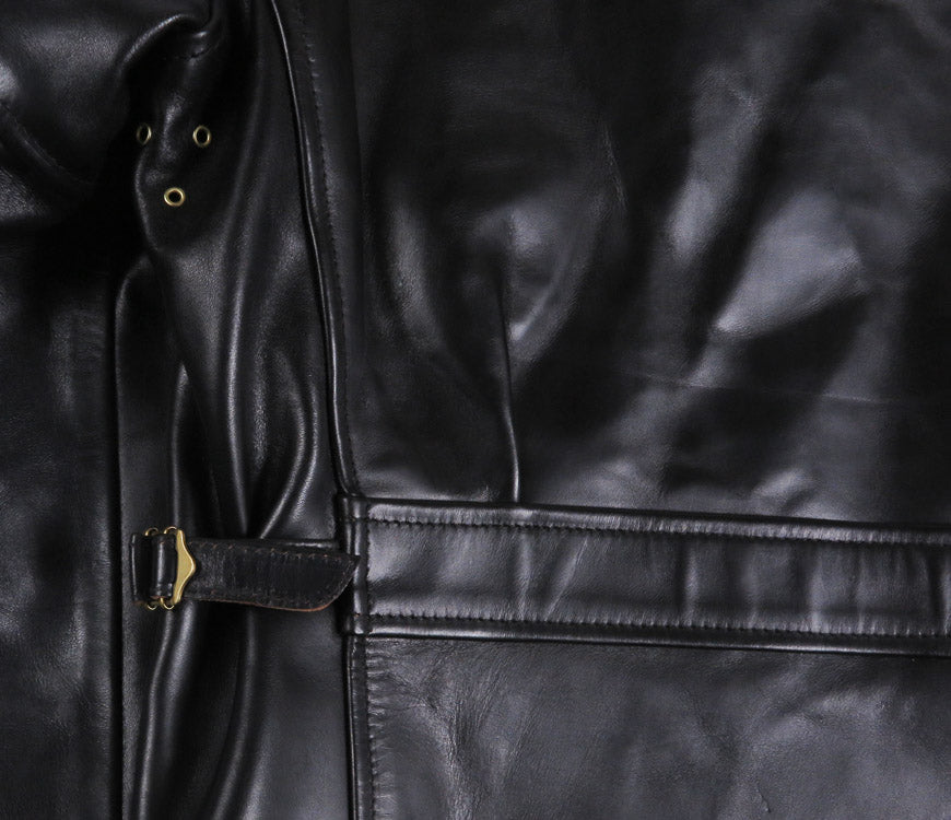 【即納在庫】エアロレザー AERO LEATHER ライダースジャケット HALFBELT STF ハーフベルト スーパータイトフィット ホーウィン社 フロントクォーターホースハイド 馬革 ブラック 38
