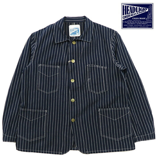เฮดไลท์ HEADLIGHT แจ็คเก็ตผ้าทอเดนิม 8oz. SPECIAL WOVEN STRIPE WORK COAT SUGAR CANE ชูการ์เคน HD15647
