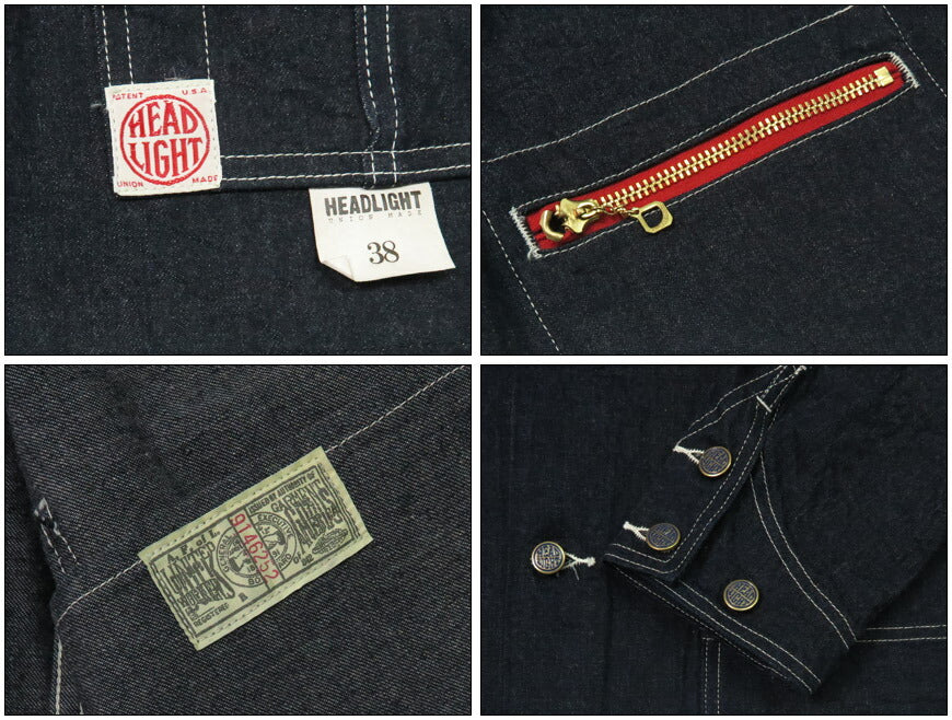 HEADLIGHT ヘッドライト 実名復刻 11oz. デニム ワーク コート レッド