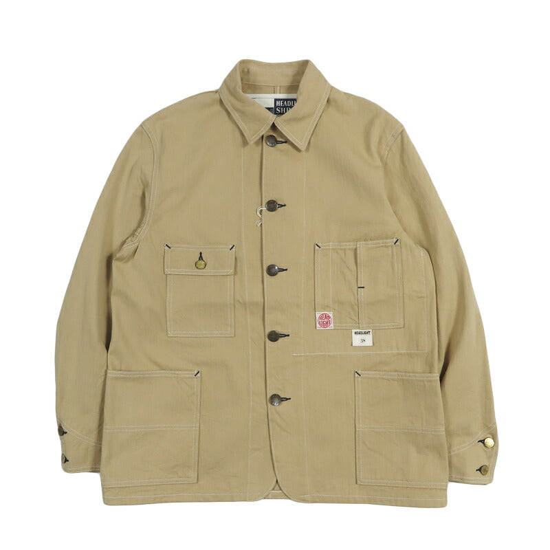 HEADLIGHT ヘッドライト 10oz ランダム ヘリンボーンツイル ワークコート チンストラップ SUGAR CANE シュガーケーン HD15908