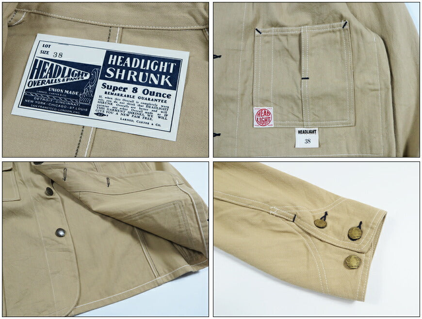 HEADLIGHT ヘッドライト 10oz ランダム ヘリンボーンツイル ワークコート チンストラップ SUGAR CANE シュガーケーン HD15908
