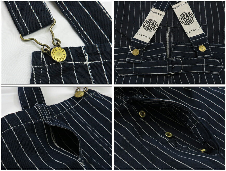 HEADLIGHT ヘッドライト 実名復刻 8oz SPECIAL WOVEN STRIPE DENIM LOW BACK オーバーオール サロペット ツナギ SUGAR CANE シュガーケーン HD42498