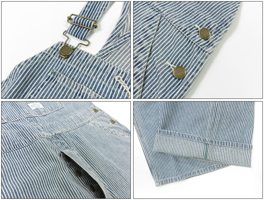 UNION HERCULES MADE ユニオン ヘラクレス メイド 10oz ヒッコリー  オーバーオール ユーズドウォッシュ by JOHNBULL ジョンブル HE251P01-211