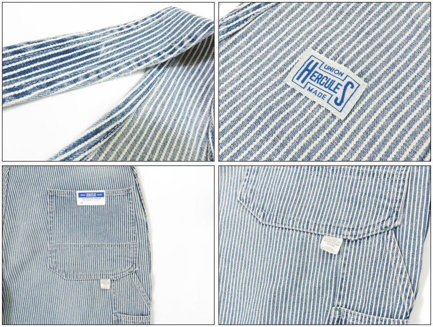 UNION HERCULES MADE ユニオン ヘラクレス メイド 10oz ヒッコリー  オーバーオール ユーズドウォッシュ by JOHNBULL ジョンブル HE251P01-211