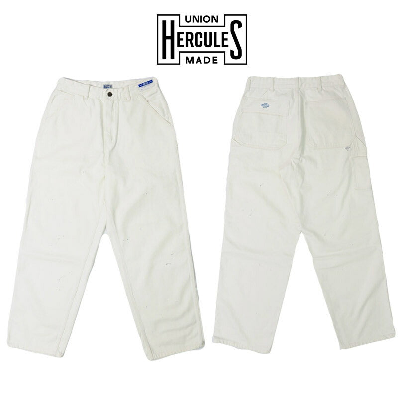 UNION HERCULES MADE ユニオン ヘラクレス メイド ホワイトデニム ペインター ワークパンツ Wナチュラル by JOHNBULL ジョンブル HE251P03-103
