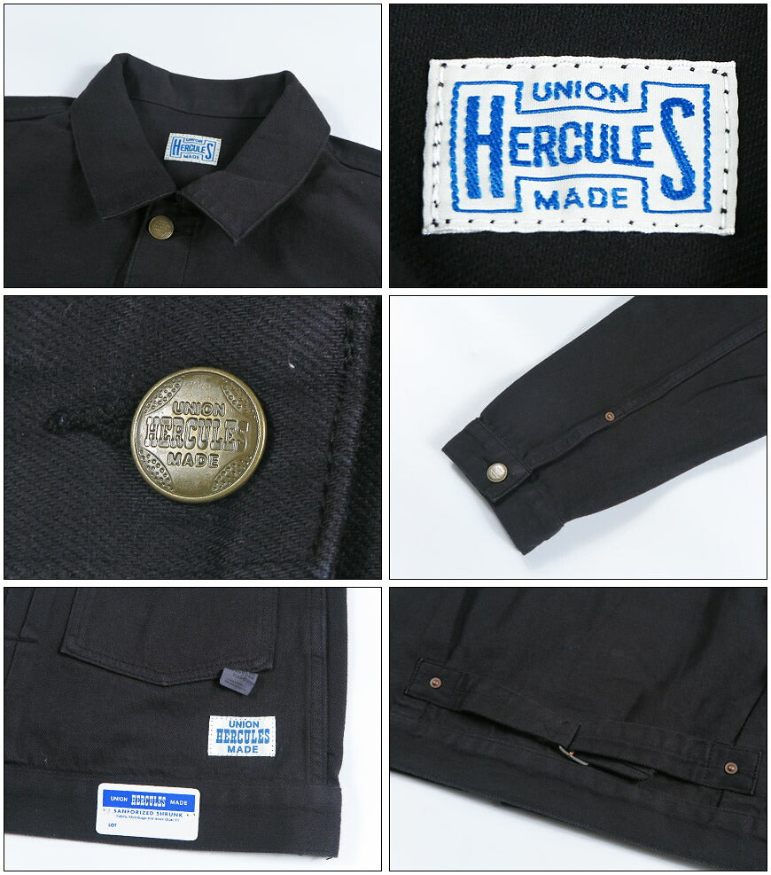 UNION HERCULES MADE ユニオン ヘラクレス メイド デニムジャケット ブラック by JOHNBULL ジョンブル HE261L12-030【2026年秋冬新作】
