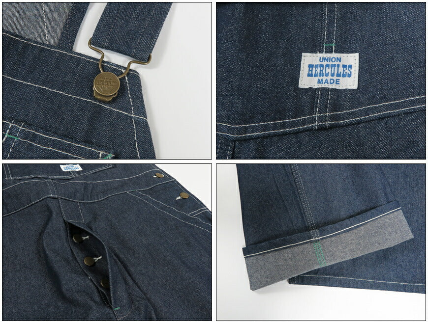 UNION HERCULES MADE ユニオン ヘラクレス メイド 10ozデニム オーバーオール by JOHNBULL ジョンブル HE261P11-010 【2026年春夏新作】