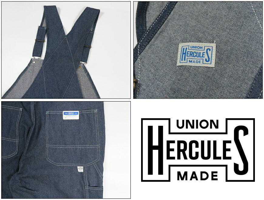 UNION HERCULES MADE ユニオン ヘラクレス メイド 10ozデニム オーバーオール by JOHNBULL ジョンブル HE261P11-010 【2026年春夏新作】