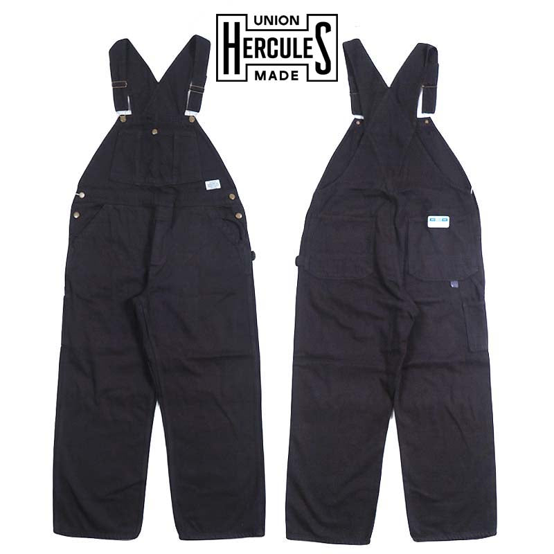 UNION HERCULES MADE ユニオン ヘラクレス メイド 10oz ブラックデニム オーバーオール リジッドカラー by JOHNBULL ジョンブル HE261P11-030 【2026年秋冬新作】