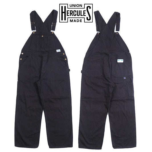 UNION HERCULES MADE ユニオン ヘラクレス メイド 10oz ブラックデニム オーバーオール リジッドカラー by JOHNBULL ジョンブル HE261P11-030 【2026年秋冬新作】