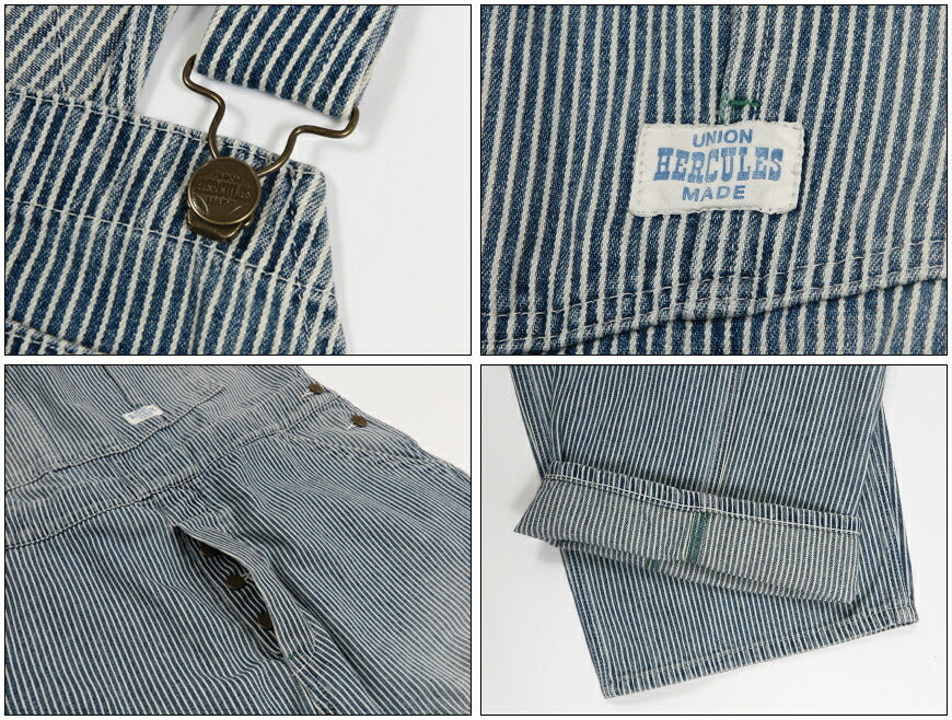 UNION HERCULES MADE ユニオン ヘラクレス メイド 10ozデニム ヒッコリー オーバーオール by JOHNBULL ジョンブル HE261P11-211 【2026年春夏新作】