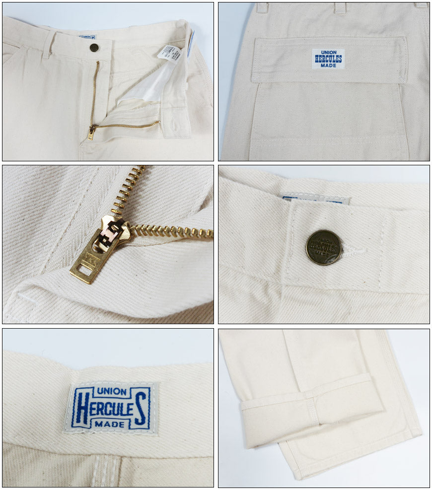 UNION HERCULES MADE ユニオン ヘラクレス メイド ホワイトデニム  ワークパンツ ナチュラル by JOHNBULL ジョンブル HE261P13-003【2026年春夏新作】