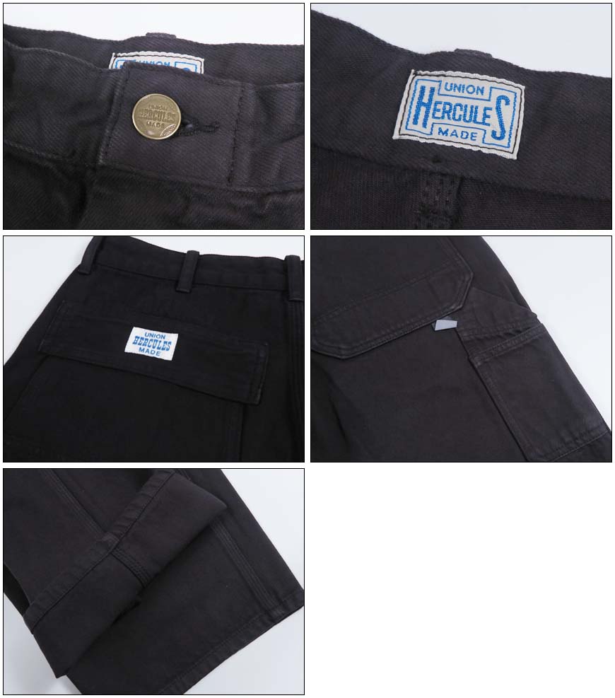 UNION HERCULES MADE ユニオン ヘラクレス メイド ブラックデニム ワークパンツ  by JOHNBULL ジョンブル HE261P13-030【2026年春夏新作】