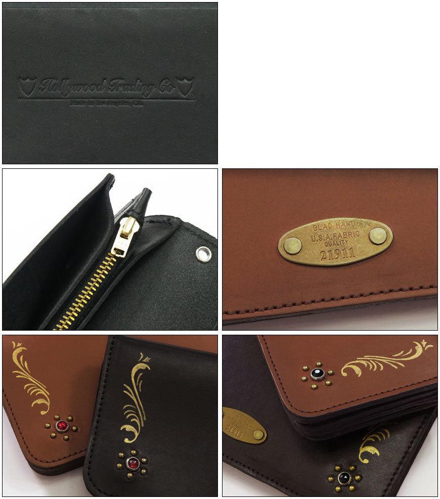 GLAD HAND × HTC スタッズ & ハンドペイント ロング ウォレット 財布