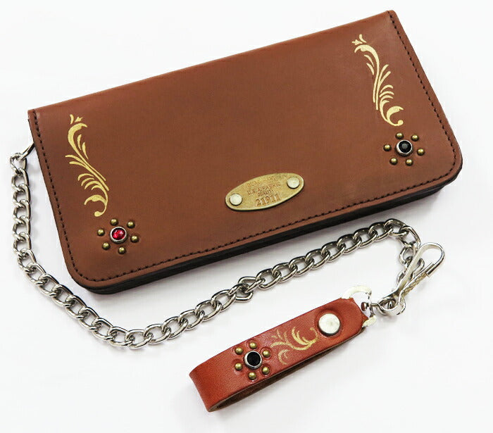 GLAD HAND × HTC スタッズ & ハンドペイント ロング ウォレット 財布