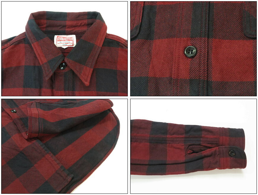 เดลักซ์แวร์ DELUXEWARE เสื้อเชิ้ตแขนยาว เช็คแฟลนเนล "50s BUFFALO CHECK" HV-00A