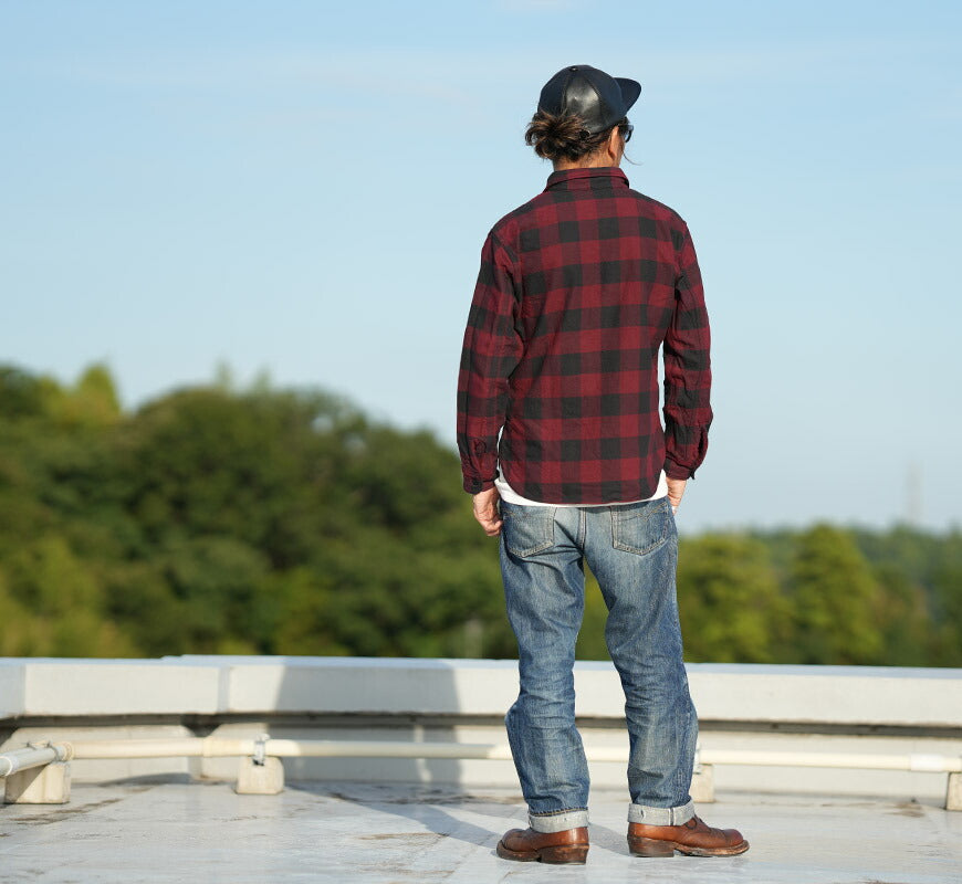 เดลักซ์แวร์ DELUXEWARE เสื้อเชิ้ตแขนยาว เช็คแฟลนเนล "50s BUFFALO CHECK" HV-00A