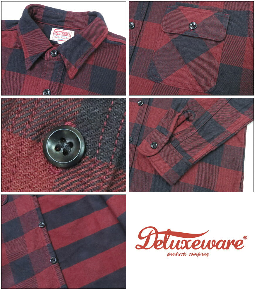 德鲁克斯服饰 DELUXEWARE 长袖 格子法兰绒衬衫 “50年代水牛格” HV-00A